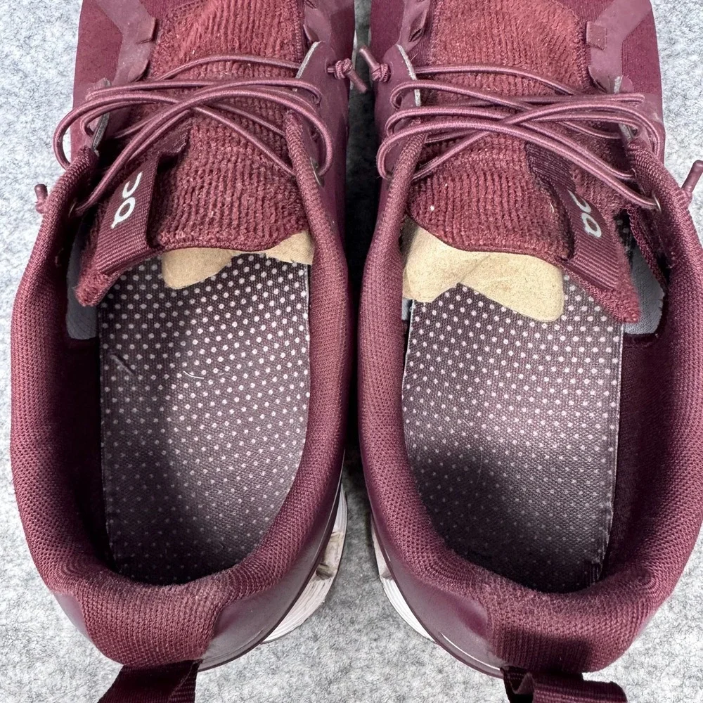 On Cloud Terry Running Shoes Sneakers Mens Size M 12 Burgundy Maroon Red